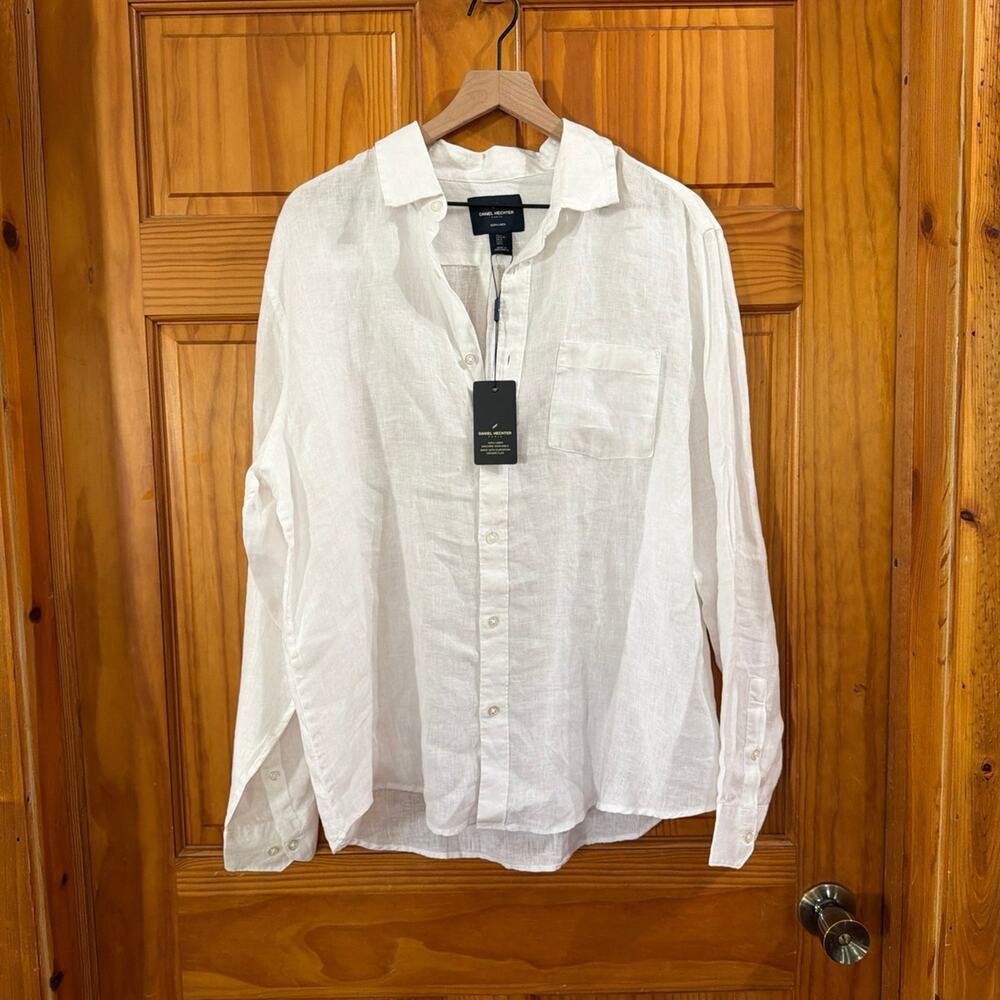 Daniel Hechter Men's White 100% Linen Shirt Size L
